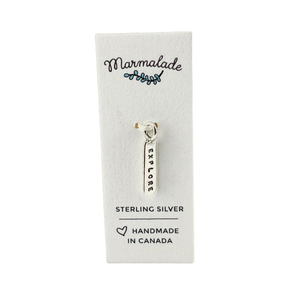 Silver Explore Tag Charm | Marmalade Designs | boogie + birdie
