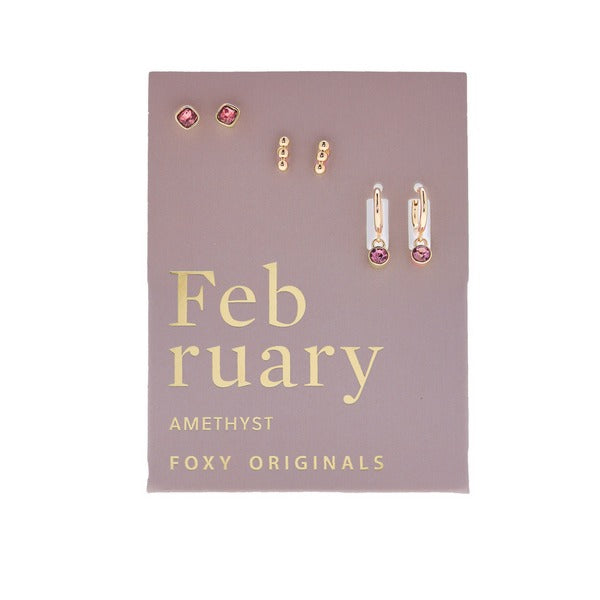 February Amethyst Birthstone Drop Earrings | Foxy Originals | boogie + birdie