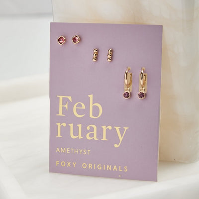 February Amethyst Birthstone Drop Earrings | Foxy Originals | boogie + birdie