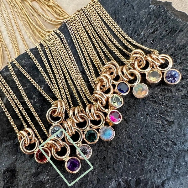 Gold Amethyst Kindred Birthstone Necklace | Open Fire | boogie + birdie