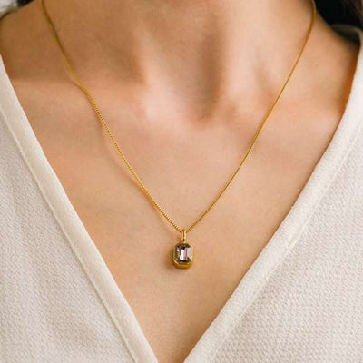 Gold February Waterproof Birthstone Necklace | Lover's Tempo | boogie + birdie