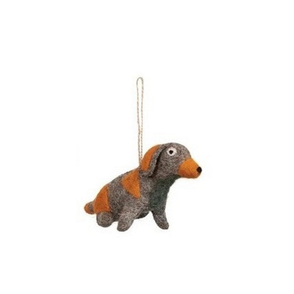 Felt Grey Dog with Tan Patches | Ornaments | boogie + birdie
