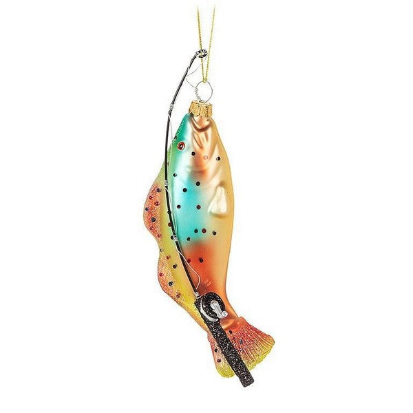 Fish & Rod Glass Ornament | boogie + birdie