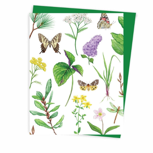 Plants and Butterflies Blank Card | Hobeika Art | boogie + birdie