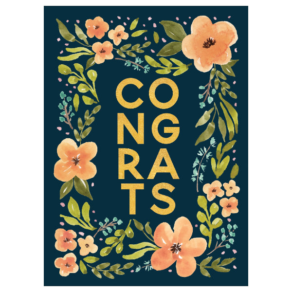 Congrats Peach Floral Congrats Card | Greeting Cards | boogie + birdie