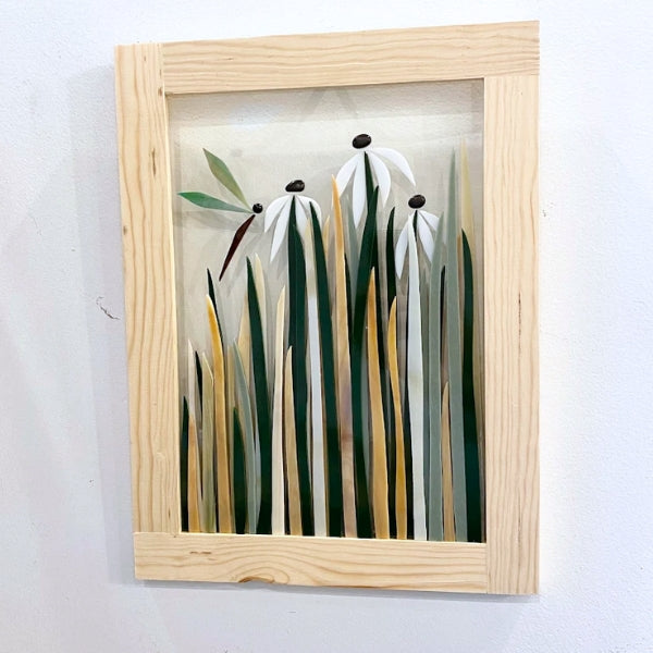 Glass Dragonfly Floral Framed Wall Art 12x16 | Shards of Time | boogie + birdie