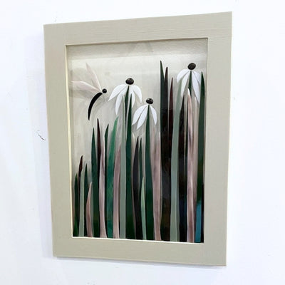 Glass Dragonfly Floral Framed Wall Art 12x16 | Shards of Time | boogie + birdie