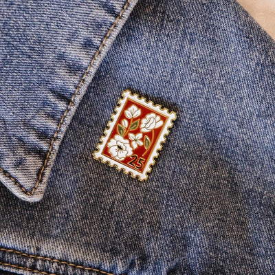 Floral Stamp Enamel Pin | Mimi & August | boogie + birdie