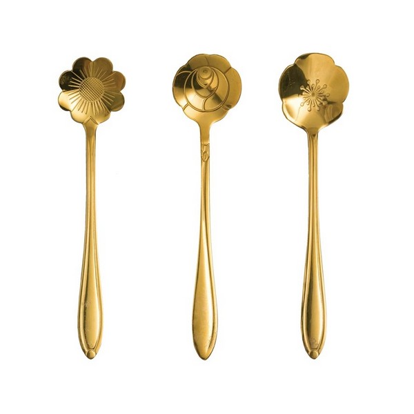 Gold Finish Flower Spoons | Kitchen | boogie + birdie