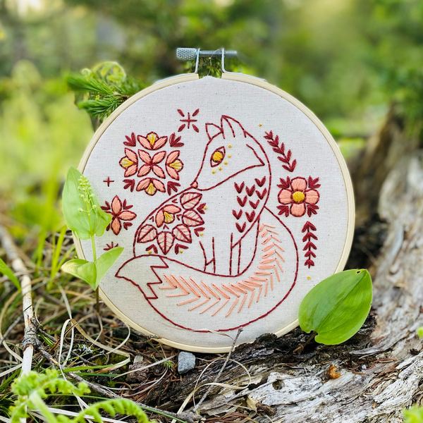 Folk Fox DIY Embroidery Kit | Hook, Line & Tinker | boogie + birdie