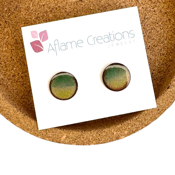 Atlantic Horizon Enamel Circle Stud Earrings | Aflame Creations | boogie + birdie