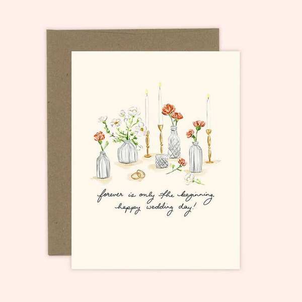 Forever is Only the Beginning Wedding Card | Almeida Illustrations | boogie + birdie