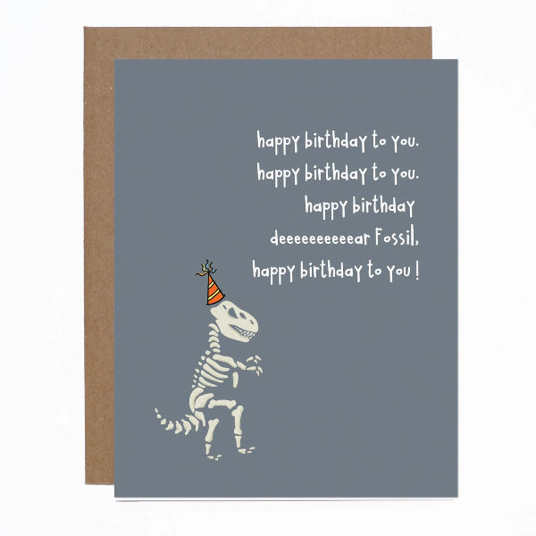 Dinosaur Fossil Birthday Card | carolyndraws | boogie + birdie