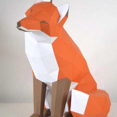 Fox 3D Paper Craft Kit | Poly Paper Craft | boogie + birdie