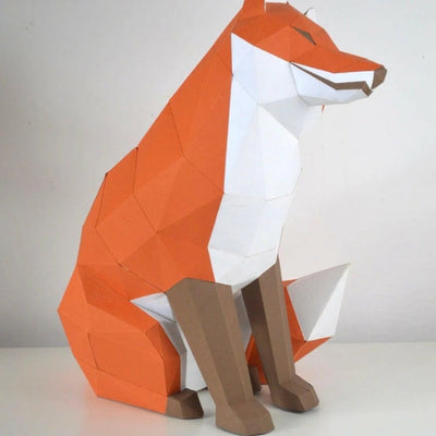 Fox 3D Paper Craft Kit | Poly Paper Craft | boogie + birdie
