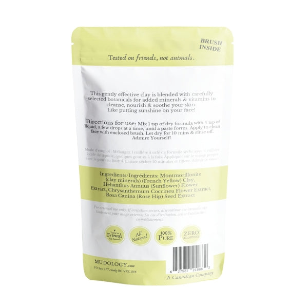 French Yellow Clay Face Mask Pouch  | Mudology | boogie + birdie 