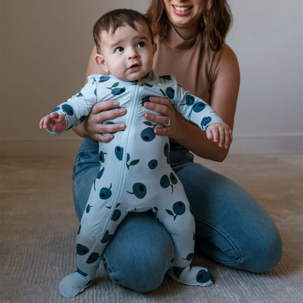 3-6M Freshly Picked Blueberry Sleeper | ZippyJamz | boogie + birdie