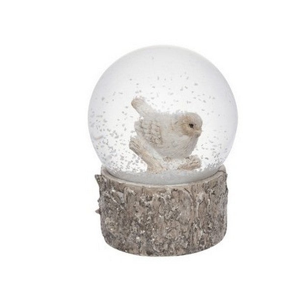 Small Frosted White Bird on Branch Snow Globe - Style 1 | Holiday | boogie + birdie