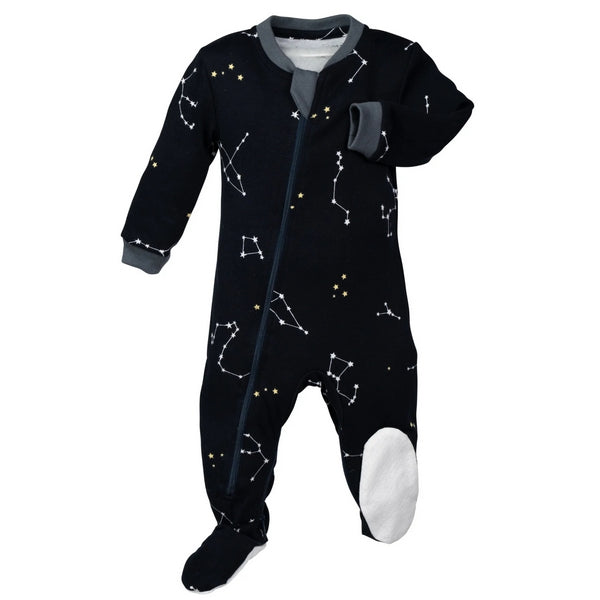 3-6M Galaxy Love - Navy 100% Organic Cotton Sleeper | ZippyJamz | boogie + birdie