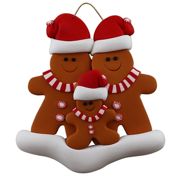 Personalized Family of 3 Gingerbread Ornament | Ornamentopia | boogie + birdie