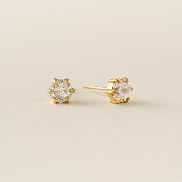 Gold Sol CZ Waterproof Stud Earrings | Lover's Tempo | boogie + birdie