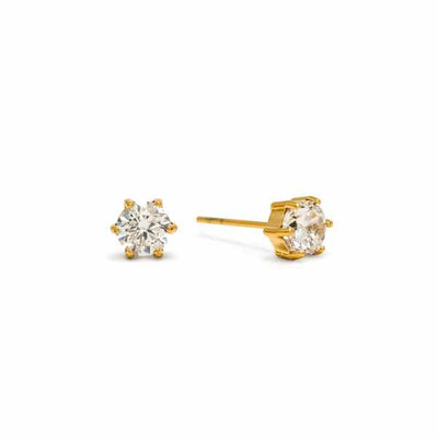 Gold Sol CZ Waterproof Stud Earrings | Lover's Tempo | boogie + birdie