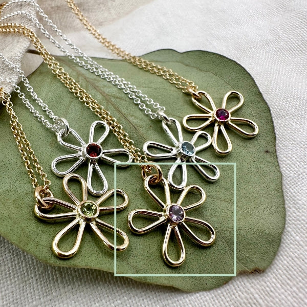 Gold Garden Amethyst February Birthstone Necklace | Open Fire | boogie + birdie