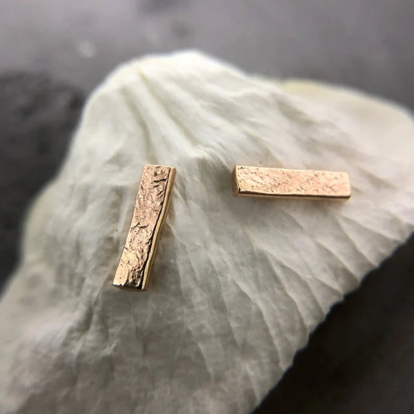 Gold Bar Stud Earrings | Open Fire Jewellery | boogie + birdie