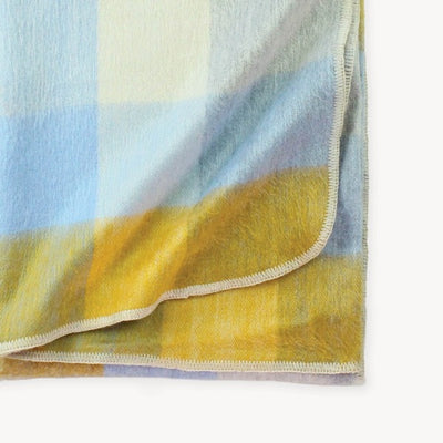 Gold & Blue Check Alpaca Throw Blanket |  Pokoloko | boogie + birdie