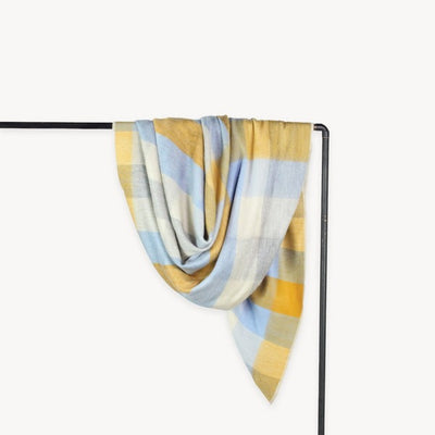 Gold & Blue Check Alpaca Throw Blanket |  Pokoloko | boogie + birdie
