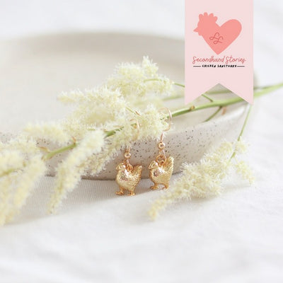 Gold Chicken Drop Earrings | Birch Jewellery | boogie + birdie