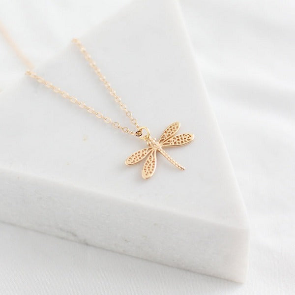 Gold Dragonfly Necklace | Birch Jewellery | boogie + birdie