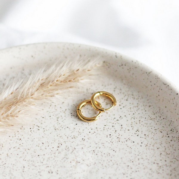 Gold Everyday Huggie Hoop Earrings | Birch Jewellery | boogie + birdie