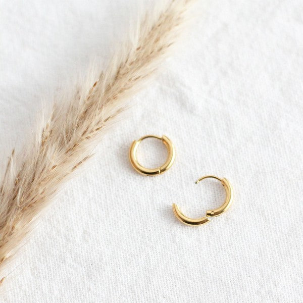 Gold Everyday Huggie Hoop Earrings | Birch Jewellery | boogie + birdie