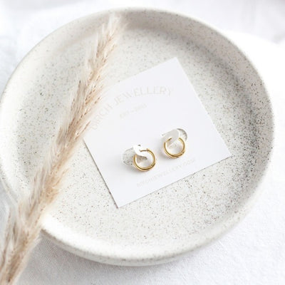 Gold Everyday Huggie Hoop Earrings | Birch Jewellery | boogie + birdie