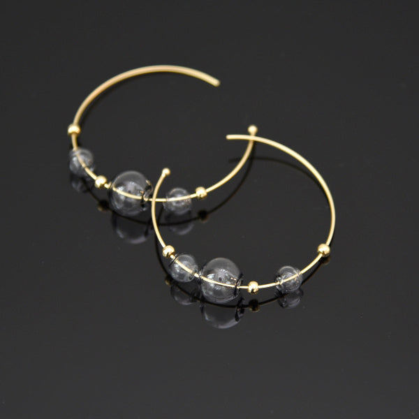 Gold & Grey Eclipse Hoop Earrings | Pursuits | boogie + birdie