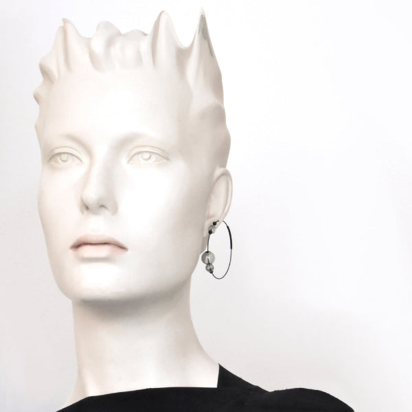 Gold & Grey Eclipse Hoop Earrings | Pursuits | boogie + birdie