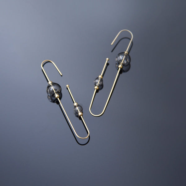 Gold & Grey Harp Hoop Earrings | Pursuits | boogie + birdie