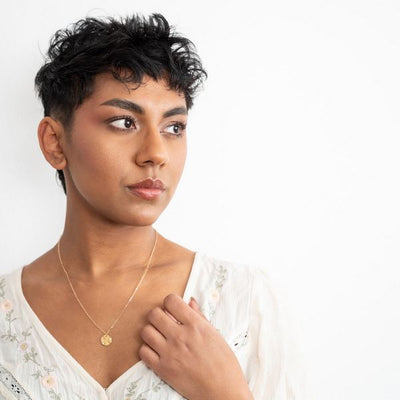 Gold Hammered Disk Necklace | Birch Jewellery | boogie + birdie