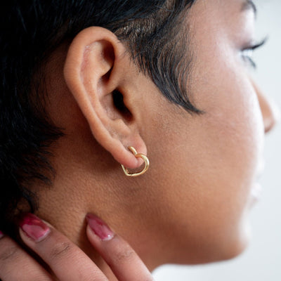 Gold Heart Shape Hoops | Birch Jewellery | boogie + birdie