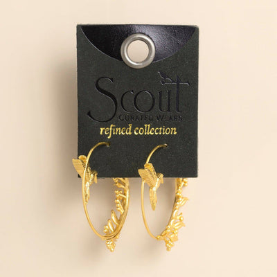Refined Gold Hummingbird Hoop Earrings | Scout | boogie + birdie
