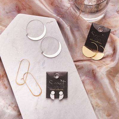 Refined Gold Lunar Hoop Earrings | Scout | boogie + birdie