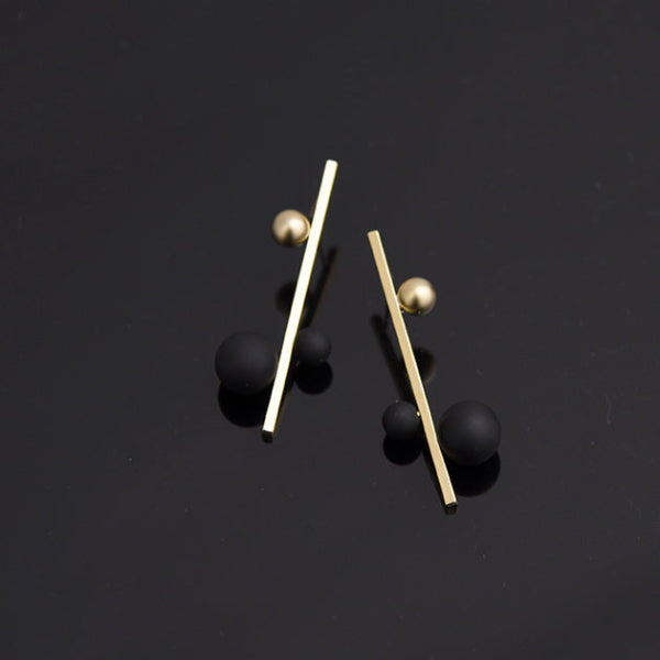  Gold & Black Note Drop Earrings | Pursuits | boogie + birdie