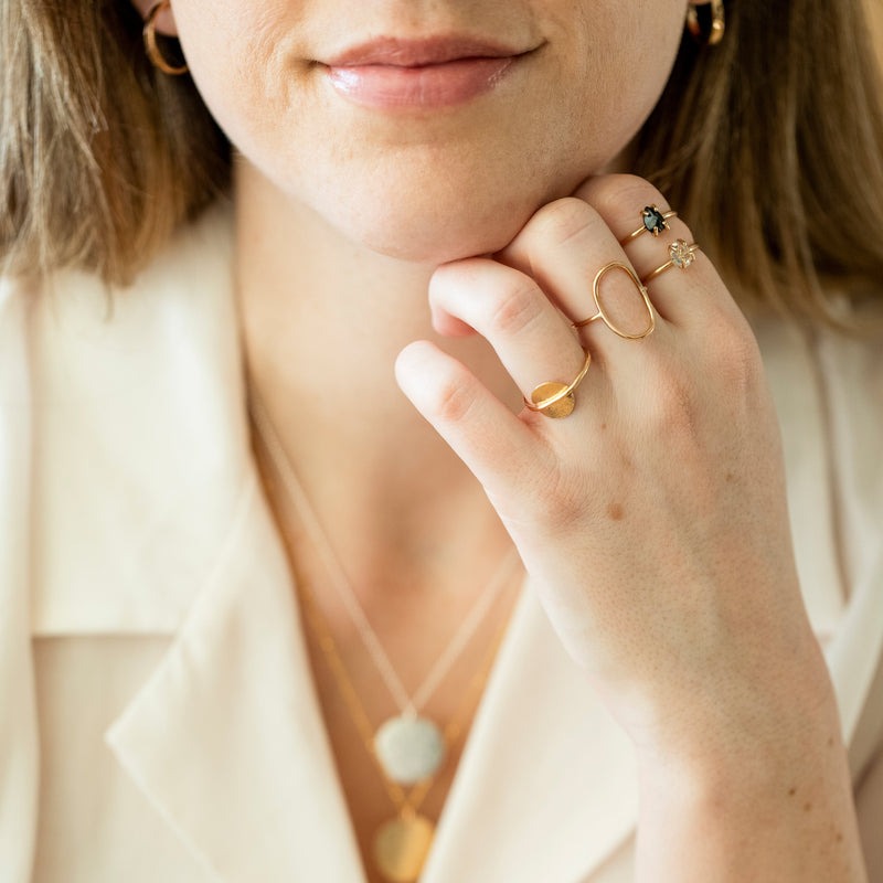 Gold Oval Ring | Open Fire Jewellery | boogie + birdie