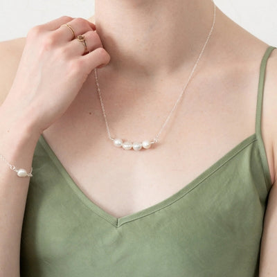 Gold Pearl Strand Necklace | Birch Jewellery |  boogie + birdie