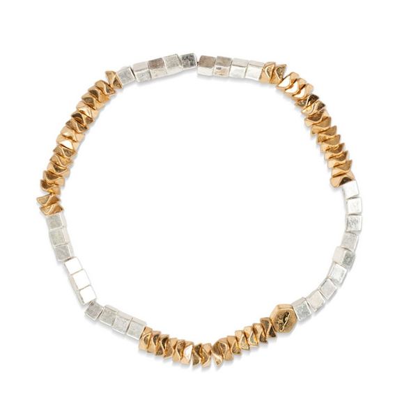 Mini Geometric Silver + Gold Stacking Bracelet | Scout | boogie + birdie