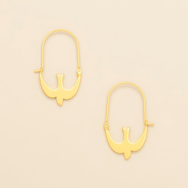 Refined Gold Swallow Hoop Earrings | Scout | boogie + birdie