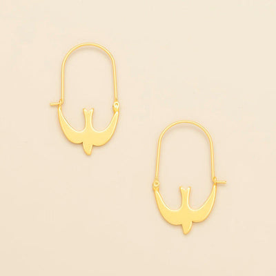Refined Gold Swallow Hoop Earrings | Scout | boogie + birdie