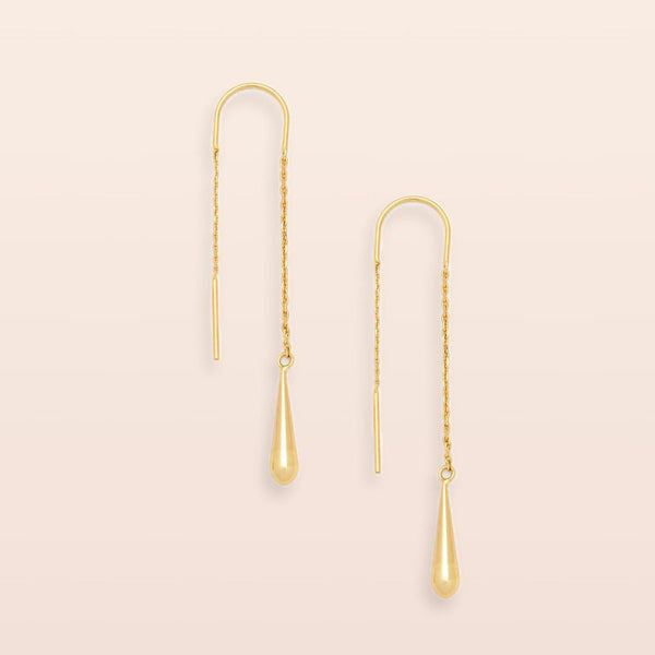 Refined Gold Teardrop Threader Earrings | Scout | boogie + birdie