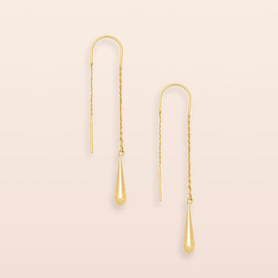 Refined Gold Teardrop Threader Earrings | Scout | boogie + birdie